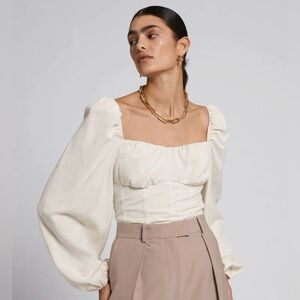 & Other Stories Corset Puff Sleeve Blouse